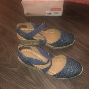 Easy Spirit Denim Blue Wedge Sandals